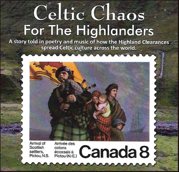 Promotional poster showing Celtic Performers on a Canada Post stamp.