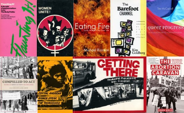 A collage of nine books.