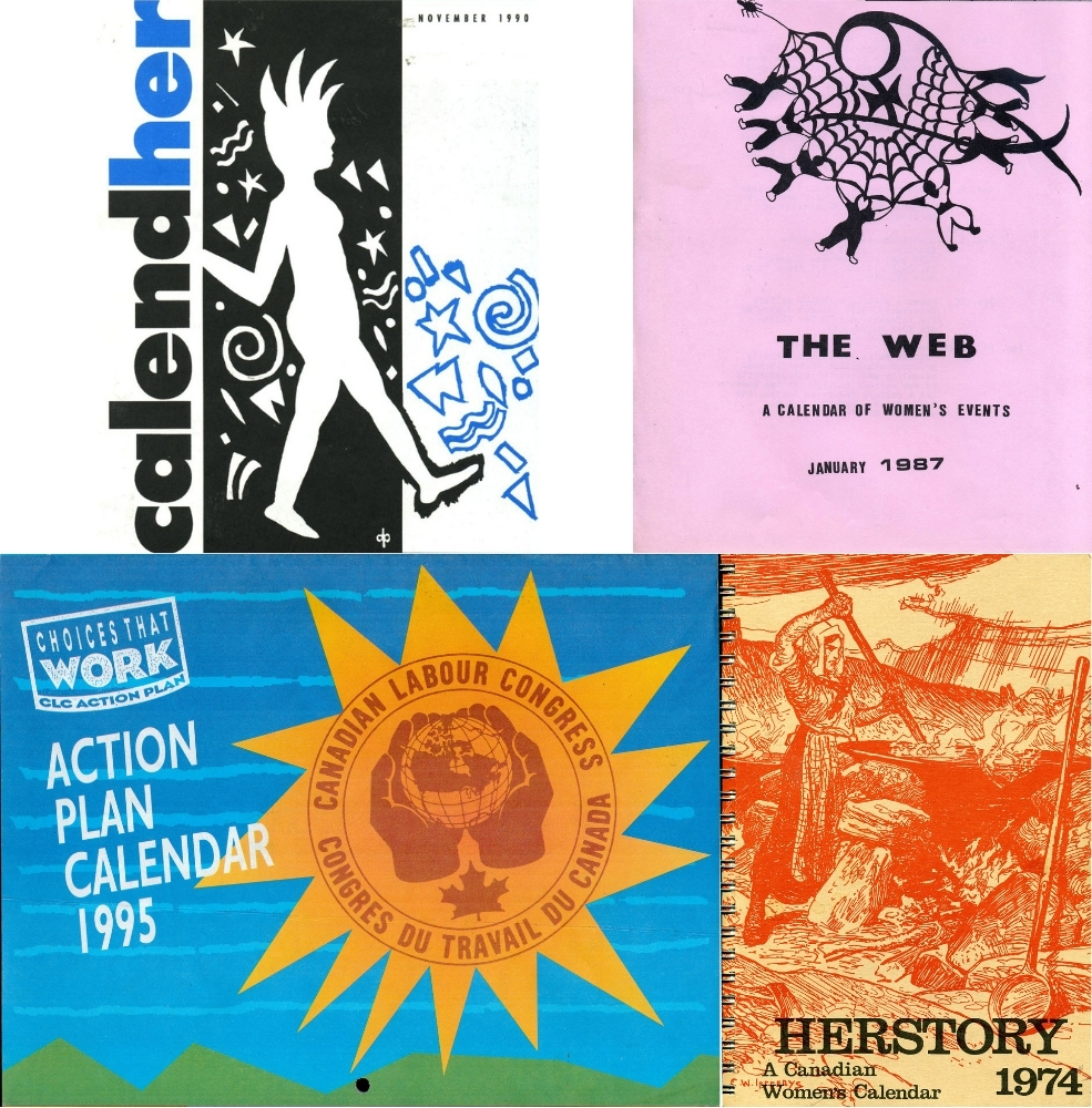 A collage of four calendars.