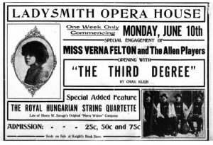 Black and white printed newspaper advertisement.