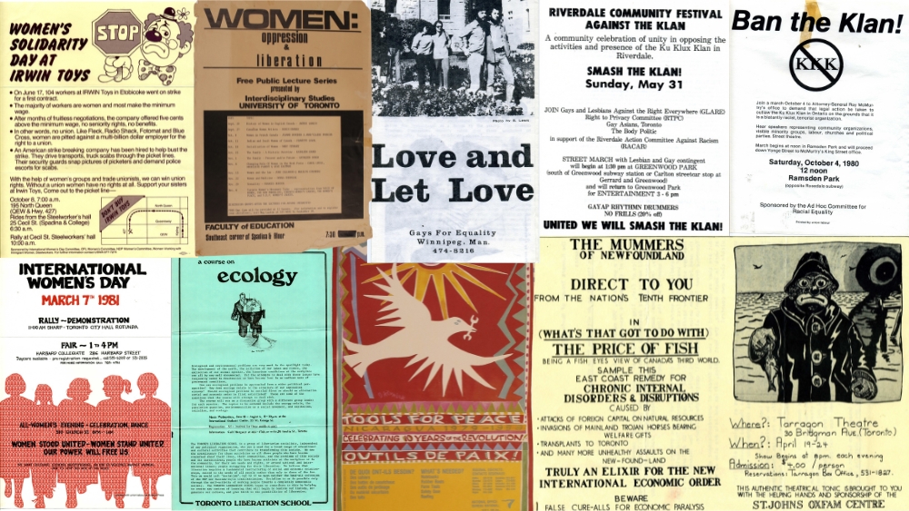 A collage of ten leaflets and flyers.