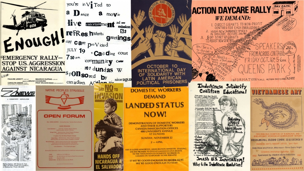 A collage of ten leaflets and flyers.
