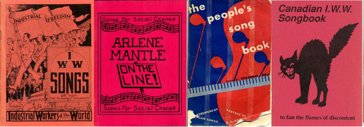 A collage of four songbooks.
