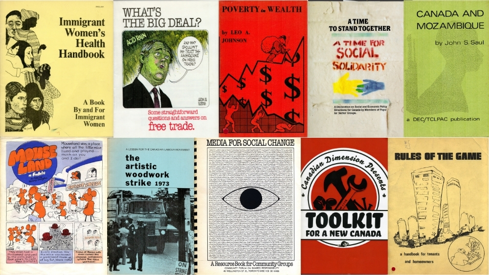 A collage of ten different pamphlets.