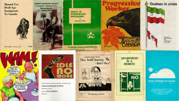 A collage of ten pamphlets.