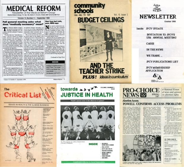 A collage of five periodicals on health education.