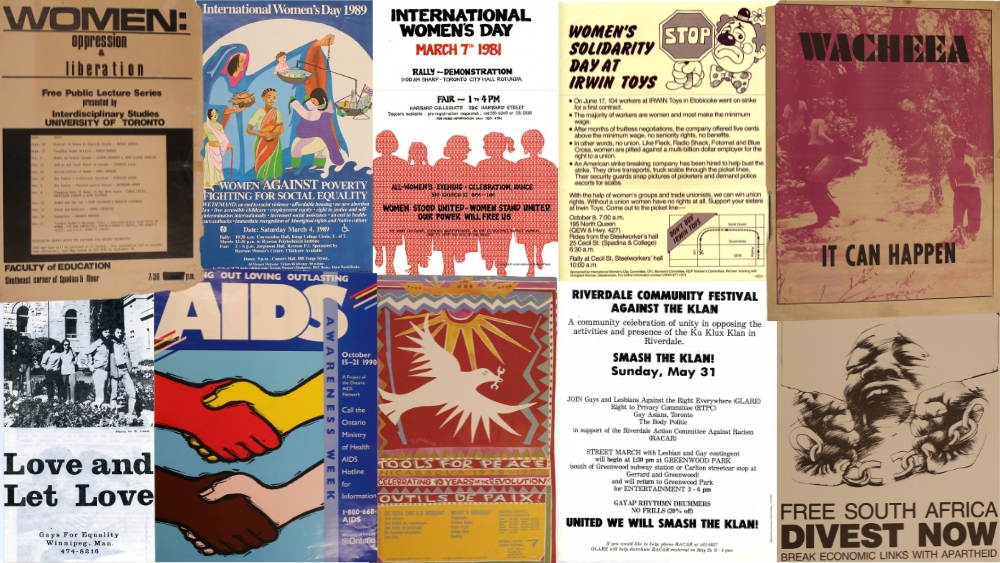 A collage of ten posters.