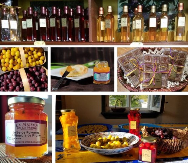 Various plum food products