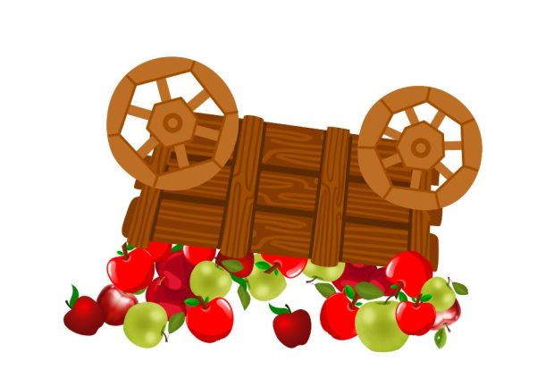 An overturned apple cart